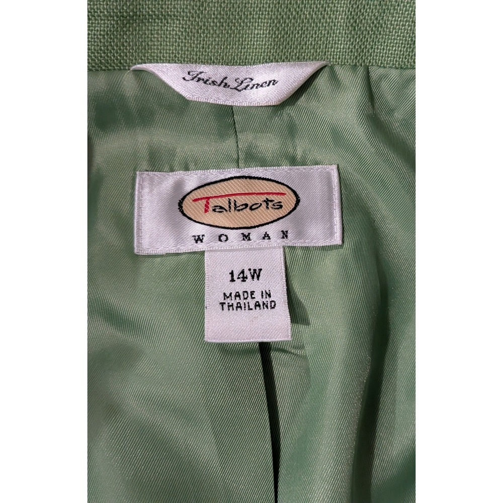 Talbots Women 100% Linen 14W Irish Linen Blazer Jacket Career Preppy Classic - Picture 3 of 6